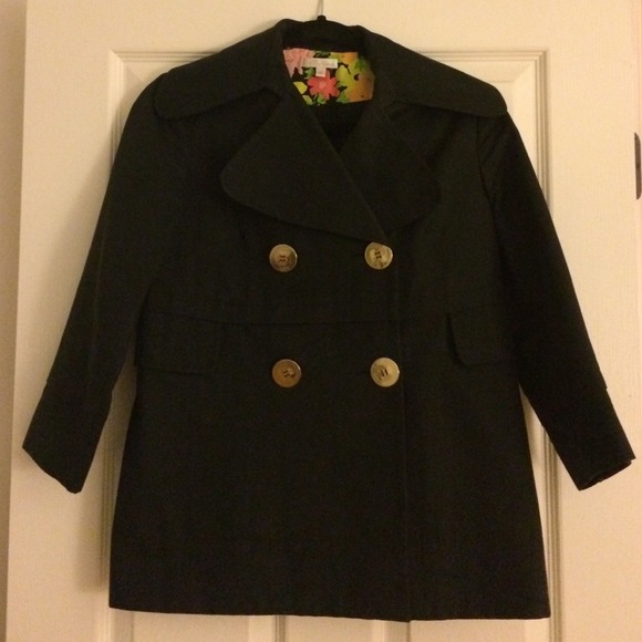 ❌SOLD❌ Shoshanna Black Rain Peacoat