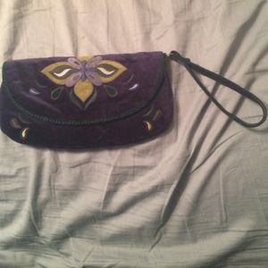 Lucky Brand velvet wristlet