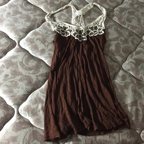 Rue 21 brown and white top