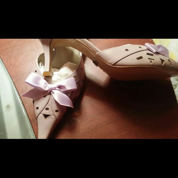 NICOLE MILLER: "ROSEMARIE" LEATHER MULES W/BOW