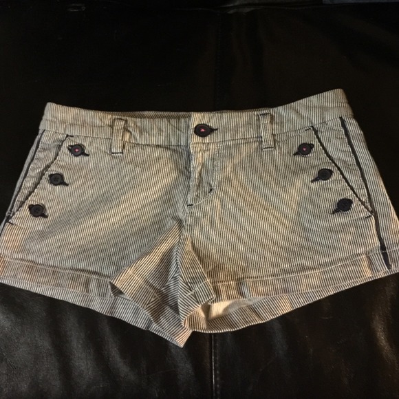 Stripped blue and white shorts