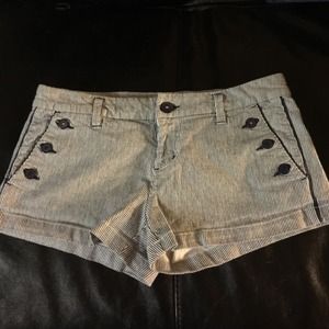 Stripped blue and white shorts