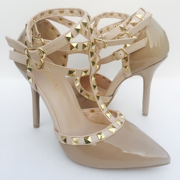 Nude Studded Heels