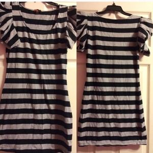 Black and gray stripe dress