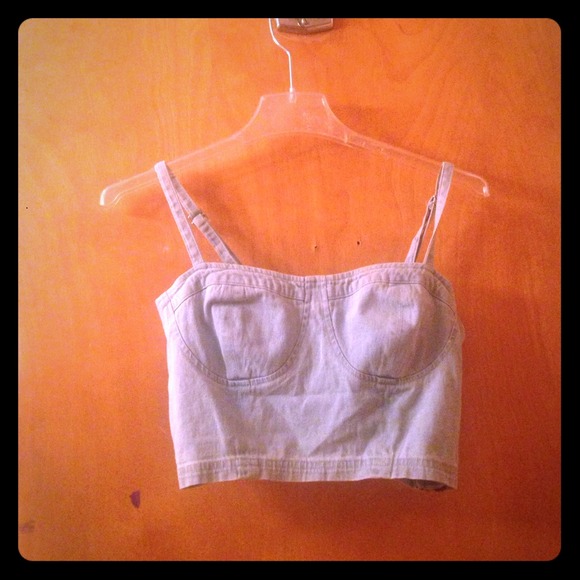 Super cute denim crop top from Charlotte Russe!
