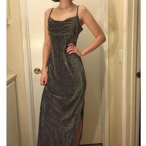 Sparkly gray maxi dress