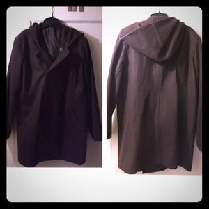 Brown Wool Coat w/hood