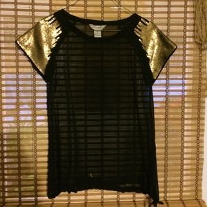 Gold Sequin Embellished Blouse