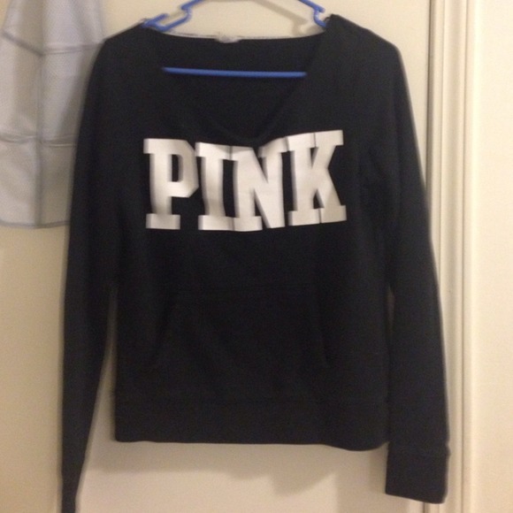 VS Pink Sweater Black /Zebra Print Small