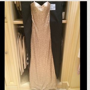 Stunning La Femme strapless sheath gown