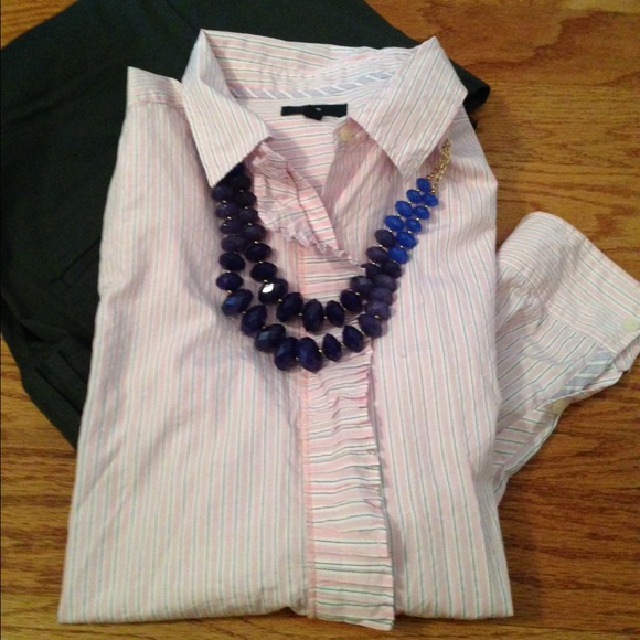 GAP pink, white &light blue pinstripe dress shirt