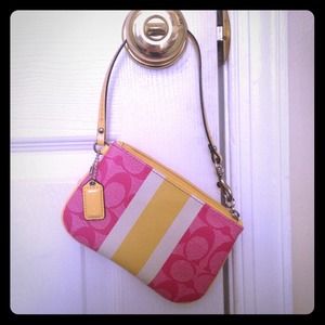 Pink Coach Wristlet