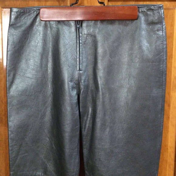 100% pure leather grey BCBG leather pants