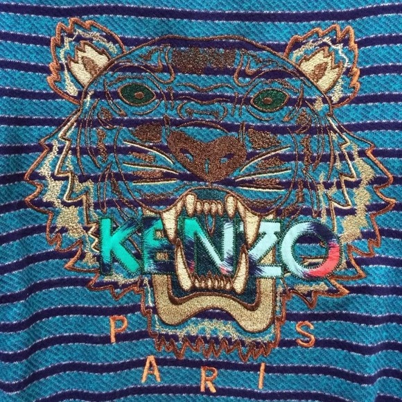 Kenzo men's striped tiger embroidered sweatshirt - Picture 2 of 4