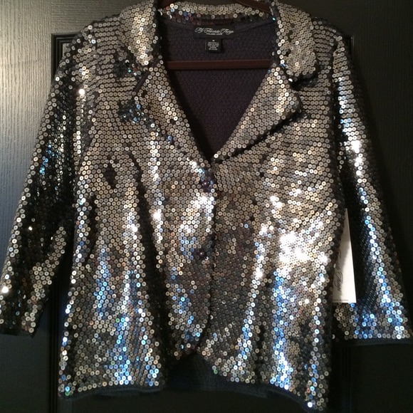 Sequin 3/4 Sleeve Jacket