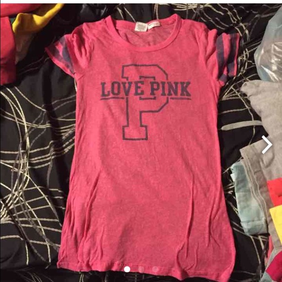 VS LOVE PINK THIN TEE