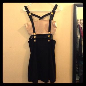 Leather strap/ Gold studded dress