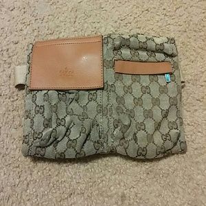 Tan Gucci waist pouch