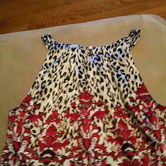 Silk stretch shirt no sleeves multicolored - Picture 4 of 4