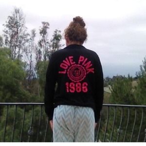 Pink Quarter Zip Up In Black