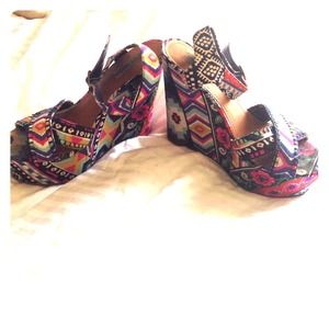 Multi colored wedges by Steve Madden