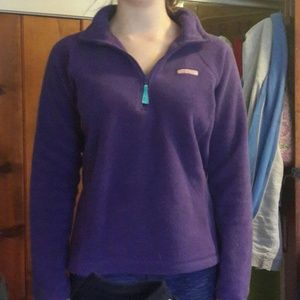 Vineyard Vines Purple Fleece Popover Pullover