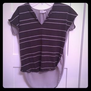 Grey and silver high-low top