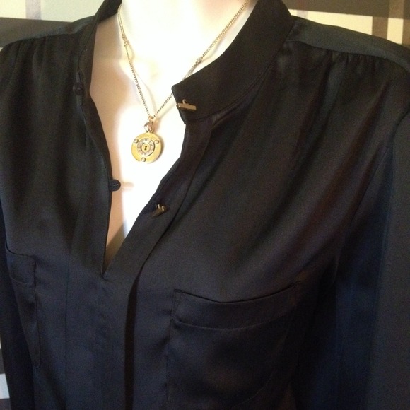 Limited black satin dress shirt.  Sz XL - Picture 2 of 4