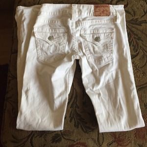 True Religion straight leg white jeans