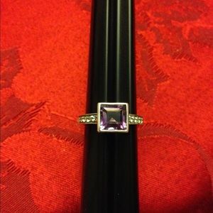 Amethyst stone ring 925. Size 6 1/4
