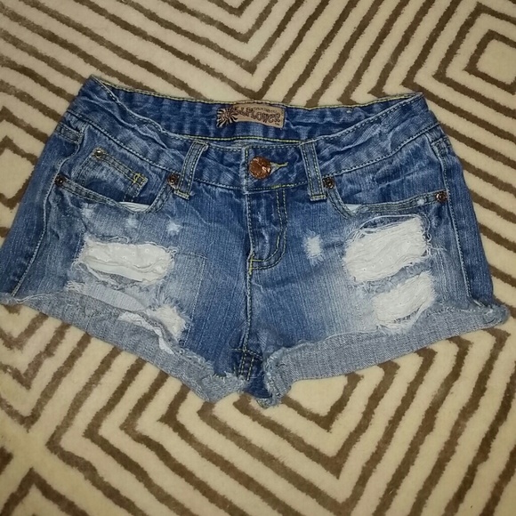 Jean shorts.