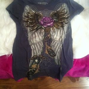 Tshirt  With angel wings rhinestones