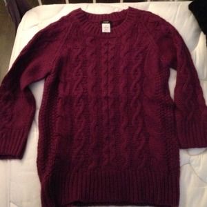 Jcrew eggplant color fisherman sweater