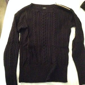Navy Jcrew zip cable sweater