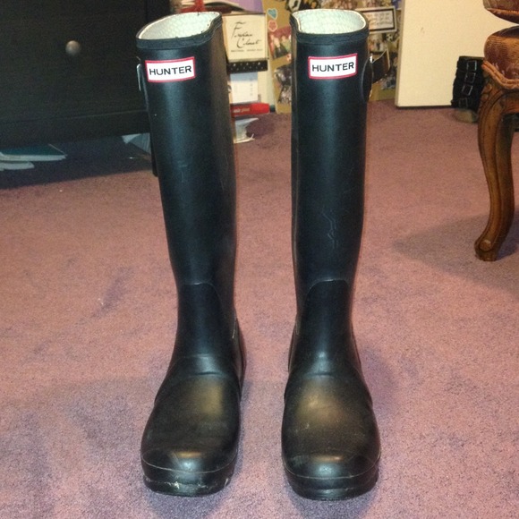 Original Tall black Hunter rain boots size 9