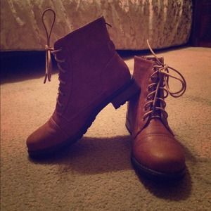 Light brown combat boots