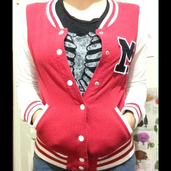 H&M Varsity "M" Patch Jacket