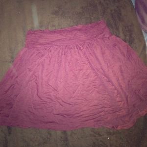 Burgundy short skirt