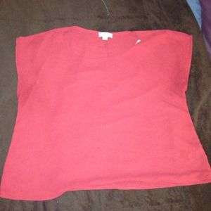 Only worn once red sheer shirt