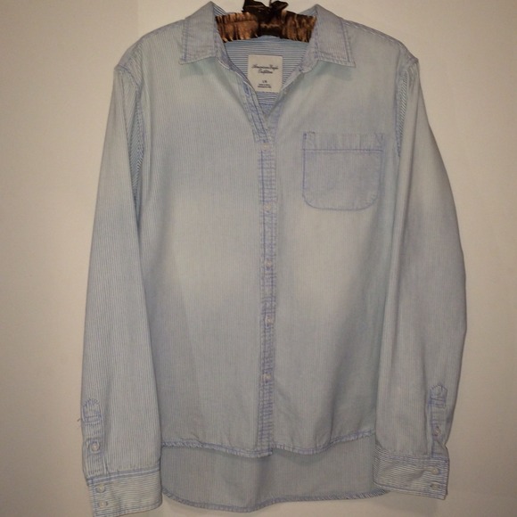 🎄Super Sale🎄 AE Women's Striped Denim Shirt