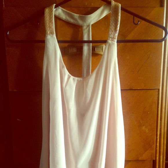 Express beaded t back shirt