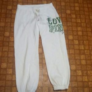 White Victoria's secret pink sweats