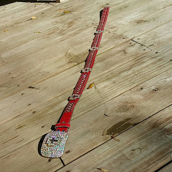SOLD Red Heart Bling studded belt - Picture 2 of 4