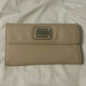 Beige leather wallet