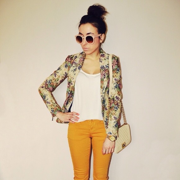 Yellow Floral Blazer