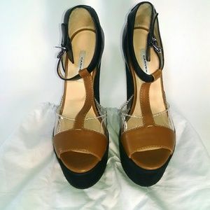 Carven T Strap Platform Sandals Size 8