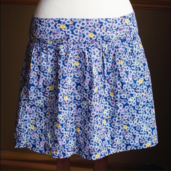 Old Navy Blue Floral Skirt