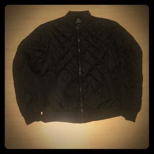 Black Quilted Windbreaker