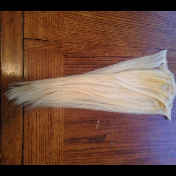 Bleach blonde Clip in hair extensions