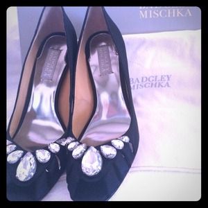 👠SALE🎉Bagdley Mischka Blk Caroline Heels size 8M